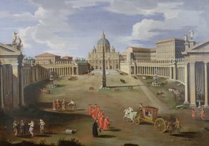 Utsikt over St. Peterskirken i Roma av Gaspar van Wittel